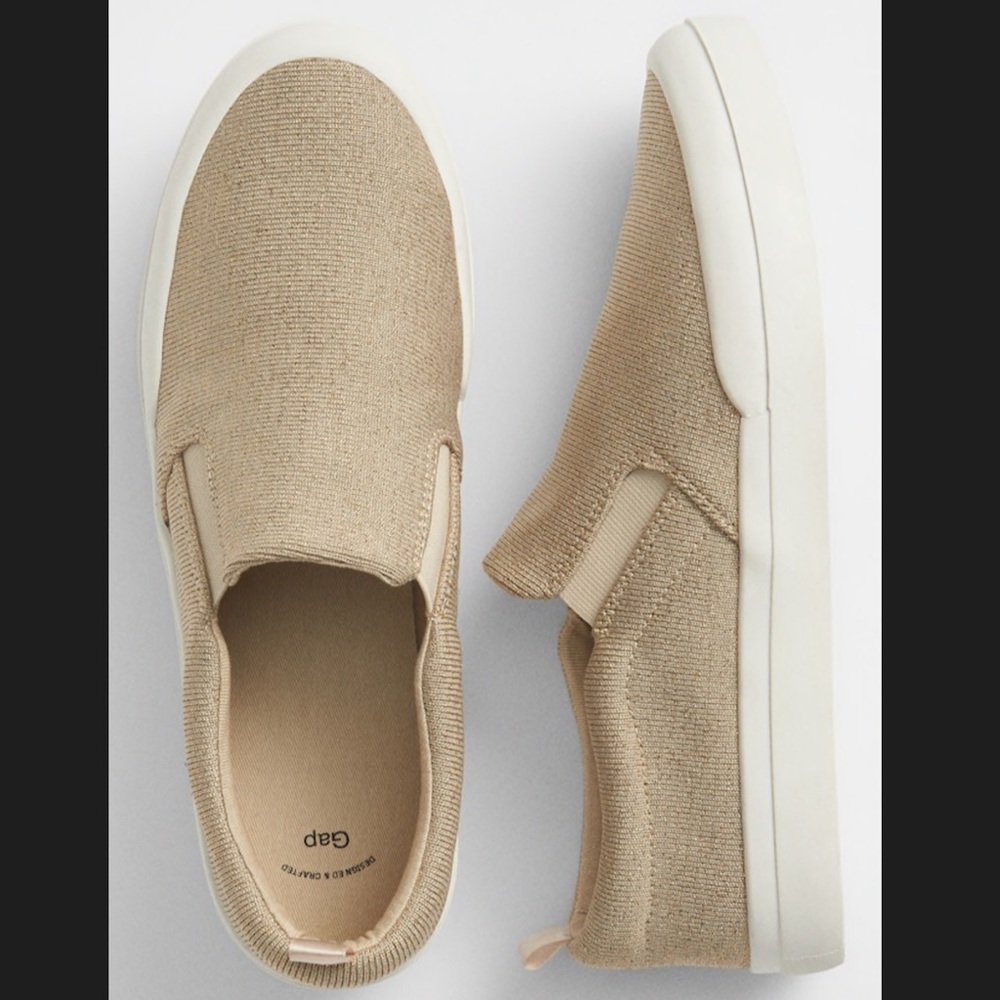 Gold Slip On Sneakers